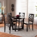 Baxton Studio Brava Modern and Contemporary Dark Brown Finished Wood 5-Piece Dining Set - Brava-Dark Brown-5PC Dining Set