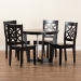 Baxton Studio Brava Modern and Contemporary Dark Brown Finished Wood 5-Piece Dining Set - Brava-Dark Brown-5PC Dining Set