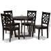 Baxton Studio Brava Modern and Contemporary Dark Brown Finished Wood 5-Piece Dining Set - Brava-Dark Brown-5PC Dining Set
