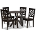 Baxton Studio Kaila Modern and Contemporary Dark Brown Finished Wood 5-Piece Dining Set