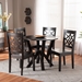 Baxton Studio Kaila Modern and Contemporary Dark Brown Finished Wood 5-Piece Dining Set - Kaila-Dark Brown-5PC Dining Set