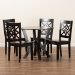 Baxton Studio Kaila Modern and Contemporary Dark Brown Finished Wood 5-Piece Dining Set - Kaila-Dark Brown-5PC Dining Set