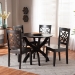 Baxton Studio Anila Modern and Contemporary Dark Brown Finished Wood 5-Piece Dining Set - Anila-Dark Brown-5PC Dining Set