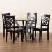 Baxton Studio Anila Modern and Contemporary Dark Brown Finished Wood 5-Piece Dining Set - Anila-Dark Brown-5PC Dining Set