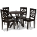 Baxton Studio Anila Modern and Contemporary Dark Brown Finished Wood 5-Piece Dining Set - Anila-Dark Brown-5PC Dining Set