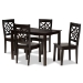 Baxton Studio Nicolette Modern and Contemporary Dark Brown Finished Wood 5-Piece Dining Set