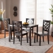 Baxton Studio Nicolette Modern and Contemporary Dark Brown Finished Wood 5-Piece Dining Set - RH340C-Dark Brown-5PC Dining Set