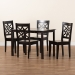 Baxton Studio Nicolette Modern and Contemporary Dark Brown Finished Wood 5-Piece Dining Set - RH340C-Dark Brown-5PC Dining Set