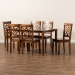 Baxton Studio Nicolette Modern and Contemporary Walnut Brown Finished Wood 7-Piece Dining Set - RH340C-Walnut-7PC Dining Set