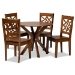 Baxton Studio Miela Modern and Contemporary Walnut Brown Finished Wood 5-Piece Dining Set
