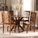 Baxton Studio Miela Modern and Contemporary Walnut Brown Finished Wood 5-Piece Dining Set - Miela-Walnut-5PC Dining Set