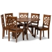 Baxton Studio Miela Modern and Contemporary Walnut Brown Finished Wood 7-Piece Dining Set