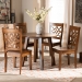 Baxton Studio Rava Modern and Contemporary Walnut Brown Finished Wood 5-Piece Dining Set - Rava-Walnut-5PC Dining Set