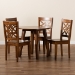 Baxton Studio Rava Modern and Contemporary Walnut Brown Finished Wood 5-Piece Dining Set - Rava-Walnut-5PC Dining Set