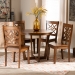 Baxton Studio Brava Modern and Contemporary Walnut Brown Finished Wood 5-Piece Dining Set - Brava-Walnut-5PC Dining Set