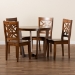Baxton Studio Brava Modern and Contemporary Walnut Brown Finished Wood 5-Piece Dining Set - Brava-Walnut-5PC Dining Set