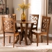 Baxton Studio Kaila Modern and Contemporary Walnut Brown Finished Wood 5-Piece Dining Set - Kaila-Walnut-5PC Dining Set