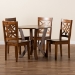 Baxton Studio Kaila Modern and Contemporary Walnut Brown Finished Wood 5-Piece Dining Set - Kaila-Walnut-5PC Dining Set