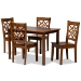 Baxton Studio Nicolette Modern and Contemporary Walnut Brown Finished Wood 5-Piece Dining Set
