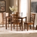 Baxton Studio Nicolette Modern and Contemporary Walnut Brown Finished Wood 5-Piece Dining Set - RH340C-Walnut-5PC Dining Set