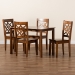 Baxton Studio Nicolette Modern and Contemporary Walnut Brown Finished Wood 5-Piece Dining Set - RH340C-Walnut-5PC Dining Set