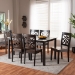 Baxton Studio Nicolette Modern and Contemporary Two-Tone Dark Brown and Walnut Brown Finished Wood 7-Piece Dining Set - RH340C-Dark Brown/Walnut-7PC Dining Set