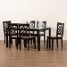 Baxton Studio Nicolette Modern and Contemporary Two-Tone Dark Brown and Walnut Brown Finished Wood 7-Piece Dining Set - RH340C-Dark Brown/Walnut-7PC Dining Set