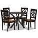 Baxton Studio Miela Modern and Contemporary Two-Tone Dark Brown and Walnut Brown Finished Wood 5-Piece Dining Set