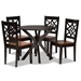 Baxton Studio Miela Modern and Contemporary Two-Tone Dark Brown and Walnut Brown Finished Wood 5-Piece Dining Set