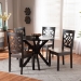 Baxton Studio Miela Modern and Contemporary Two-Tone Dark Brown and Walnut Brown Finished Wood 5-Piece Dining Set - Miela-Dark Brown/Walnut-5PC Dining Set
