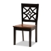 Baxton Studio Miela Modern and Contemporary Two-Tone Dark Brown and Walnut Brown Finished Wood 7-Piece Dining Set - Miela-Dark Brown/Walnut-7PC Dining Set
