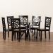 Baxton Studio Miela Modern and Contemporary Two-Tone Dark Brown and Walnut Brown Finished Wood 7-Piece Dining Set - Miela-Dark Brown/Walnut-7PC Dining Set