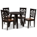 Baxton Studio Rava Modern and Contemporary Two-Tone Dark Brown and Walnut Brown Finished Wood 5-Piece Dining Set