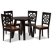 Baxton Studio Rava Modern and Contemporary Two-Tone Dark Brown and Walnut Brown Finished Wood 5-Piece Dining Set