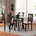Baxton Studio Rava Modern and Contemporary Two-Tone Dark Brown and Walnut Brown Finished Wood 5-Piece Dining Set - Rava-Dark Brown/Walnut-5PC Dining Set