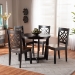 Baxton Studio Brava Modern and Contemporary Two-Tone Dark Brown and Walnut Brown Finished Wood 5-Piece Dining Set - Brava-Dark Brown/Walnut-5PC Dining Set