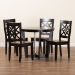 Baxton Studio Brava Modern and Contemporary Two-Tone Dark Brown and Walnut Brown Finished Wood 5-Piece Dining Set - Brava-Dark Brown/Walnut-5PC Dining Set
