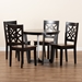 Baxton Studio Brava Modern and Contemporary Two-Tone Dark Brown and Walnut Brown Finished Wood 5-Piece Dining Set - Brava-Dark Brown/Walnut-5PC Dining Set