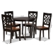 Baxton Studio Brava Modern and Contemporary Two-Tone Dark Brown and Walnut Brown Finished Wood 5-Piece Dining Set - Brava-Dark Brown/Walnut-5PC Dining Set