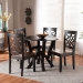 Baxton Studio Kaila Modern and Contemporary Two-Tone Dark Brown and Walnut Brown Finished Wood 5-Piece Dining Set - Kaila-Dark Brown/Walnut-5PC Dining Set