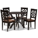 Baxton Studio Anila Modern and Contemporary Two-Tone Dark Brown and Walnut Brown Finished Wood 5-Piece Dining Set