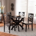 Baxton Studio Anila Modern and Contemporary Two-Tone Dark Brown and Walnut Brown Finished Wood 5-Piece Dining Set - Anila-Dark Brown/Walnut-5PC Dining Set
