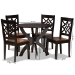 Baxton Studio Anila Modern and Contemporary Two-Tone Dark Brown and Walnut Brown Finished Wood 5-Piece Dining Set - Anila-Dark Brown/Walnut-5PC Dining Set