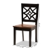 Baxton Studio Nicolette Modern and Contemporary Two-Tone Dark Brown and Walnut Brown Finished Wood 2-Piece Dining Chair Set - RH340C-Dark Brown/Walnut Wood Scoop Seat-DC-2PK