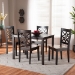 Baxton Studio Nicolette Modern and Contemporary Two-Tone Dark Brown and Walnut Brown Finished Wood 5-Piece Dining Set - RH340C-Dark Brown/Walnut-5PC Dining Set
