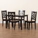 Baxton Studio Nicolette Modern and Contemporary Two-Tone Dark Brown and Walnut Brown Finished Wood 5-Piece Dining Set - RH340C-Dark Brown/Walnut-5PC Dining Set