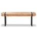 Baxton Studio Henson Rustic and Industrial Natural Brown Finished Wood and Black Finished Metal Bench - JY17B4004-Brown/Black-Bench
