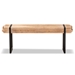 Baxton Studio Henson Rustic and Industrial Natural Brown Finished Wood and Black Finished Metal Bench - JY17B4004-Brown/Black-Bench