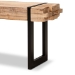 Baxton Studio Henson Rustic and Industrial Natural Brown Finished Wood and Black Finished Metal Bench - JY17B4004-Brown/Black-Bench