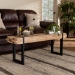 Baxton Studio Henson Rustic and Industrial Natural Brown Finished Wood and Black Finished Metal Bench - JY17B4004-Brown/Black-Bench